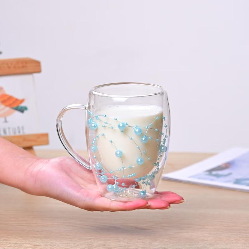 Shangqi Double Wall Glass Coffee Mugs, Set of 2