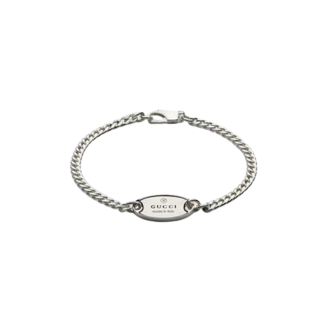 Gucci Trademark Engraved Pattern Shiny 925 Silver Bracelet Unisex bracelet 797152J84008106 16