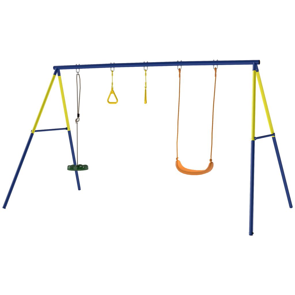 Swing Frame Up To 150 Kg 3-in-1 Kids Swing with Classic Swing, Gymnastic Rings, Standing Swing, 285x160x181 Cm