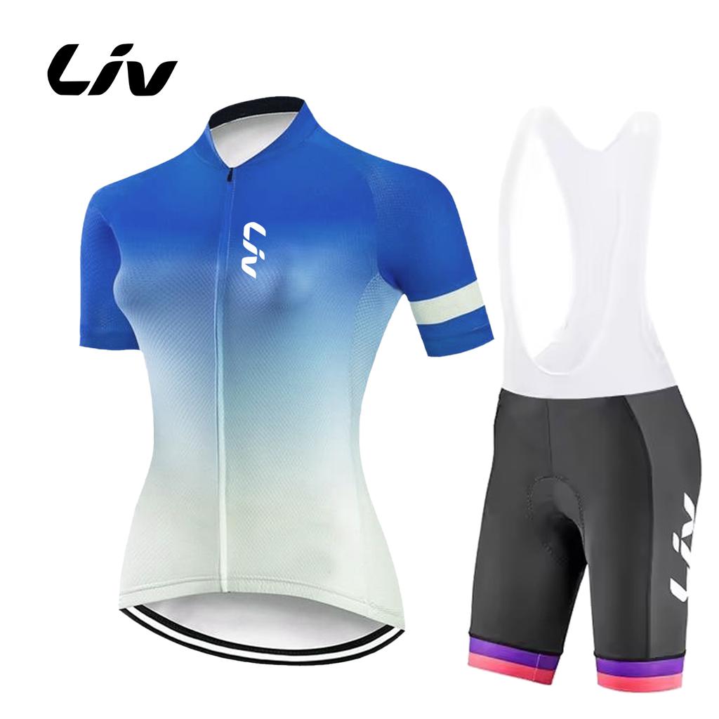 Conjunto de Jersey de Ciclismo de Manga Curta de Verão para Mulher Maillot MTB Ropa Ciclismo Roupa de Bicicleta Respirável Roupa de Ciclismo Bib