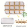 1Pcs Wooden Soap Dish Drain Soap Tray Sink Holder Soap Rack For Bathroom Multifunctional Storage Rack Household Bathroom Supply