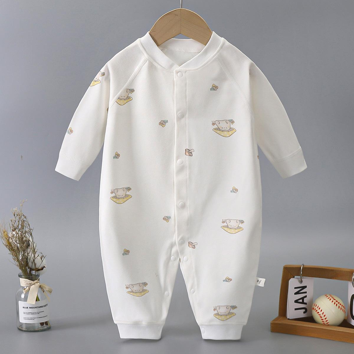 

Kiddiezoom для маленьких мальчиков и девочек, весенне-осенние детские комбинезоны с длинными рукавами, одежда для ползания из 100% хлопка, однобортная одежда без костей 59CM