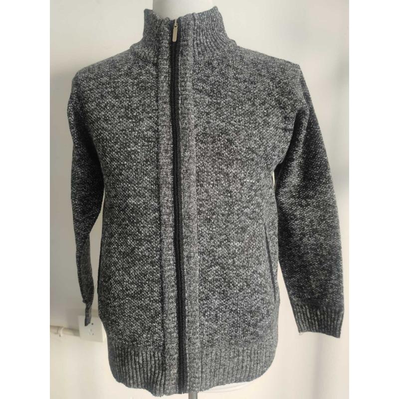 Men S Long Sleeve Thick Knit Cardigan Casual Stand Collar Sweater
