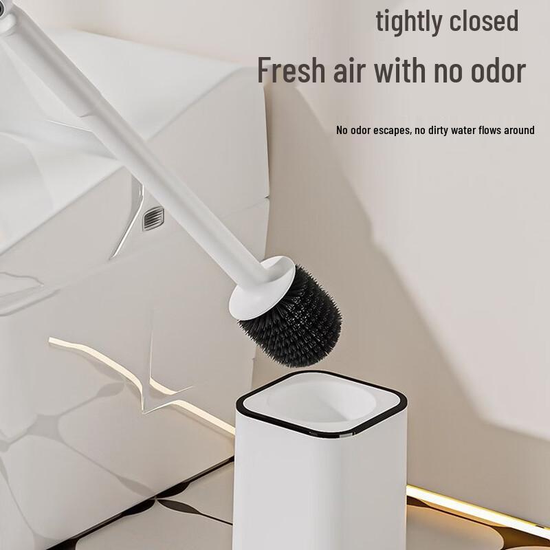 Cmaos Wall-Mounted Round Toilet Brush with Base