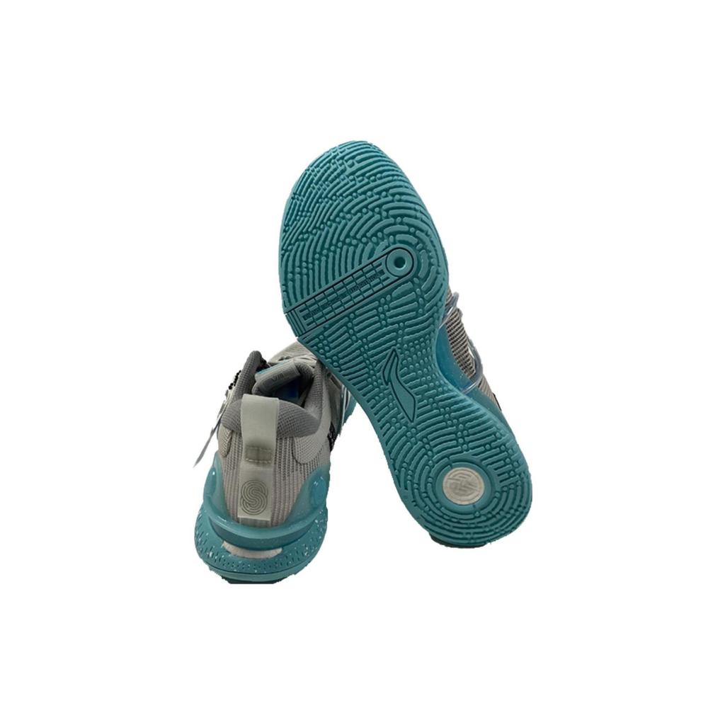 Li Ning Fashion Slip Resistant And Breathable Low top Basketball Shoes Unisex Gray Green ABAS015-DN