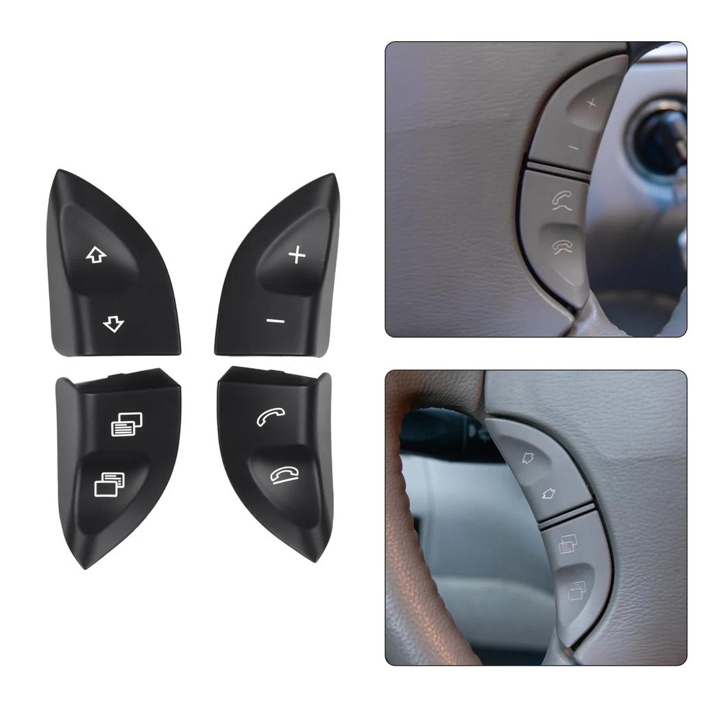 Car Steering Wheel Switch Control Buttons Cover Multi-function Switch Buttons For Mercedes W220 W215 Black Car Supplies