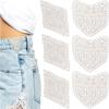 6Pcs Lace Jeans Waist Extender, 2 Styles Of Vintage Sewing Waist Extender Buckles, Adjustable Waist Extender For Women'S Skirts And Shorts - Beige