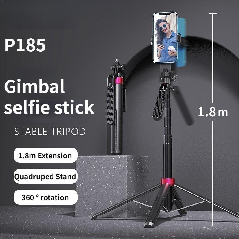 P185 Wireless Selfie Stick Tripod Stand Gimbal Stabilizer Foldable Monopod Smartphones Balance Steady Shooting Device