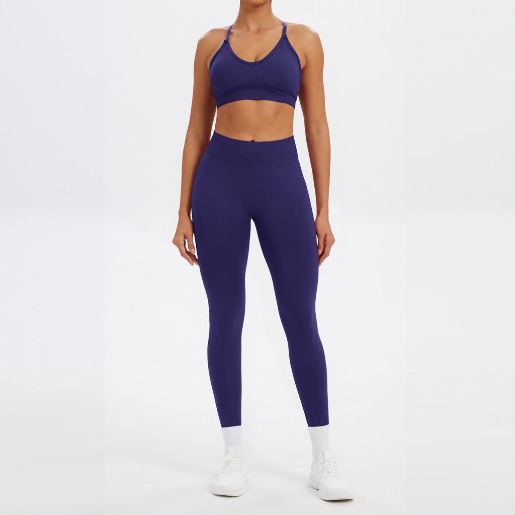 Nahtloses Yoga-Set Für Damen Mit Schnelltrocknendem Stoff Für Laufen Und Fitness