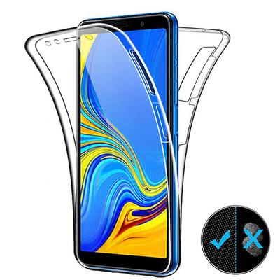 Dvojité silikonové pouzdro Samsung Galaxy A10 A20 A20E A30 A40 A50 A60 A70 A3 A5 A6 A7 A8 A9 čirý kryt