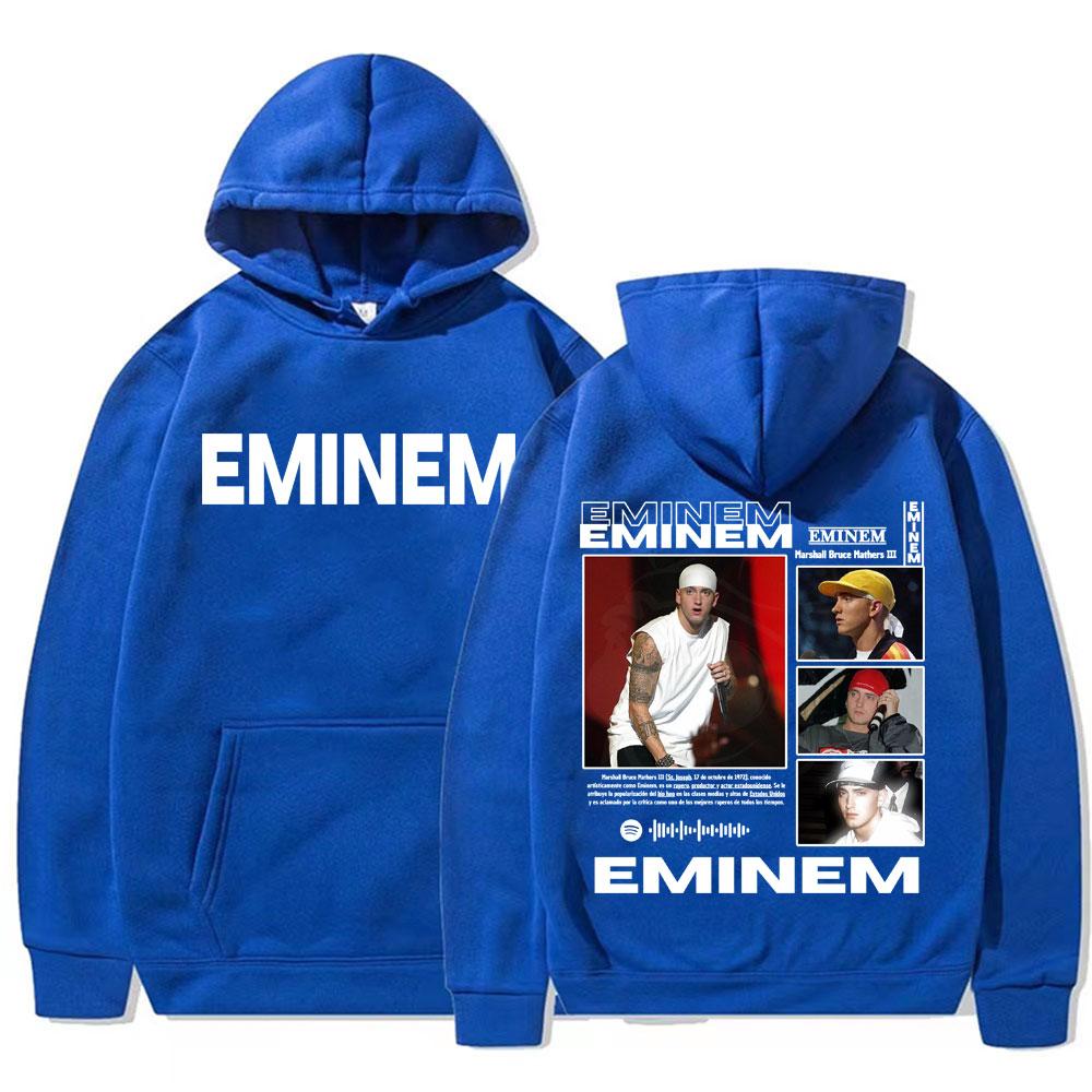 Rapper Eminem Marshall Bruce Mathers Tour Hoodies Herren Damen Freizeit Fleece Bodywarmer Sweatshirt Mode Hip Hop Retro Kapuzenpullover