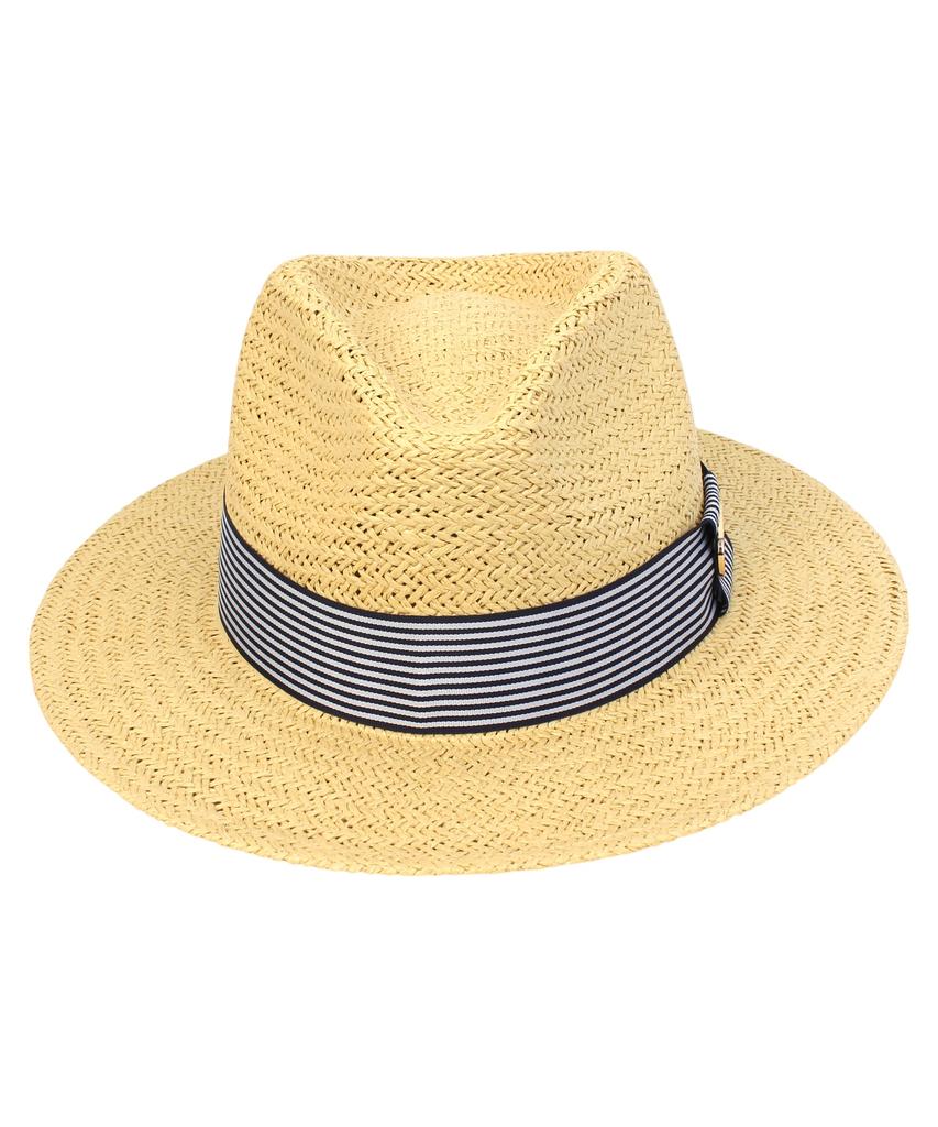 Yunibeosyeolkemiseuteuli Stripe Line Summer Beige Fedora - Big Size Summer Fedora