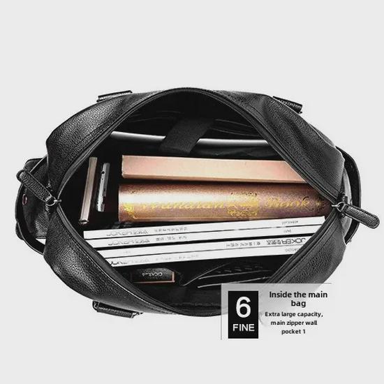 Men's Soft Leather Shoulder Messenger Bag - Large Capacity Business Casual Handbag for Travel