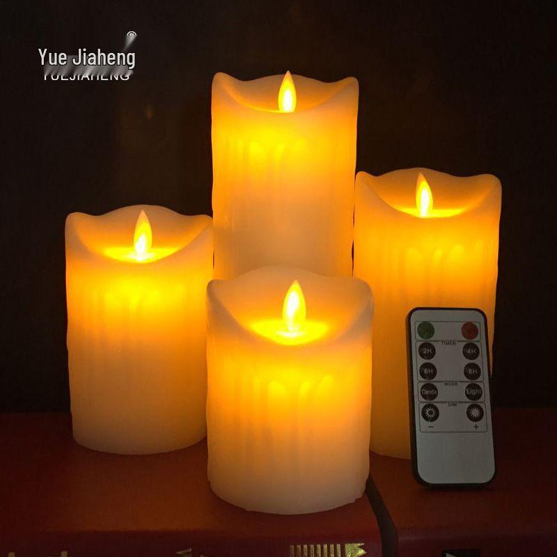 Rechargeable 10-Button Remote Control LED Candle with Swing Flame Simulation for Romantic Proposals and Parties