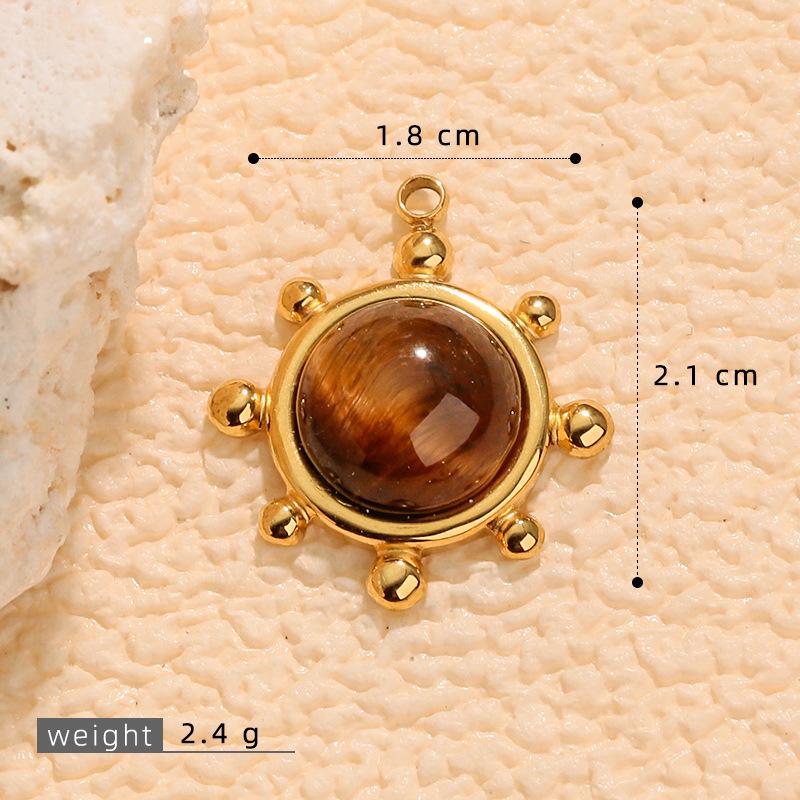 Stainless Steel Tiger Eye Oval Pendant & Earrings Set