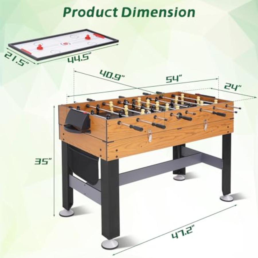 4in1 Multi Game Table 54 Combination Game Table Set for Adults Combo Game Table for Home Game Room with Soccer Billiards Tablet