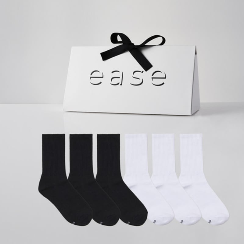 

ease [Gift Box Present] Daily Crew Socks 6 Pack_Multicolor01 For women