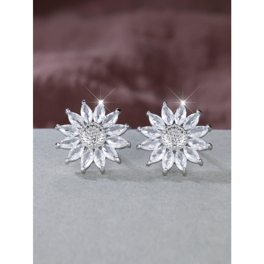 

Explosive Super Flash Sunflower Design Earstuds for Women Fashionable and High Quality Accessories