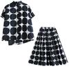 Polka Dot Print Summer Casual Two Piece Set Short Sleeve Loose Blouse Women Shirt Top Fashion Clothing Long Skirts Suit 2025