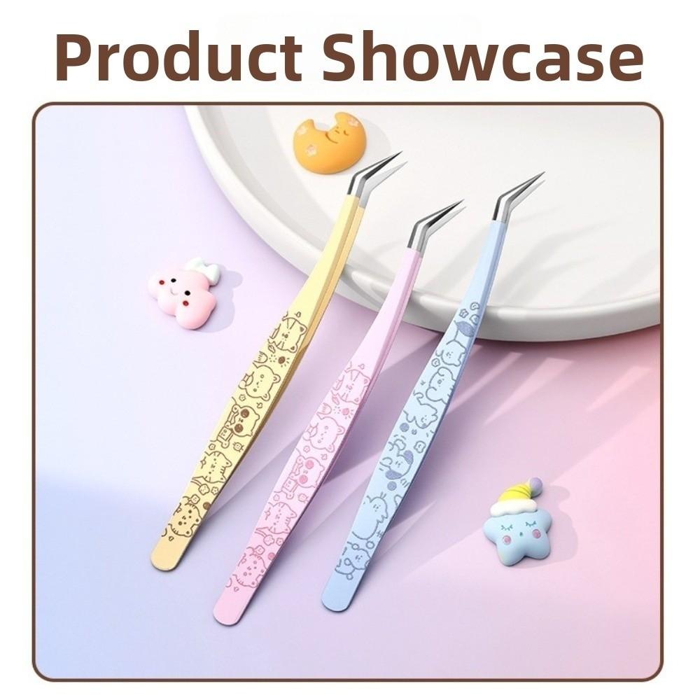 Thickened Fake Eyelash Grafting Tools Cartoon Lash Tweezers for Eyelash Extensions