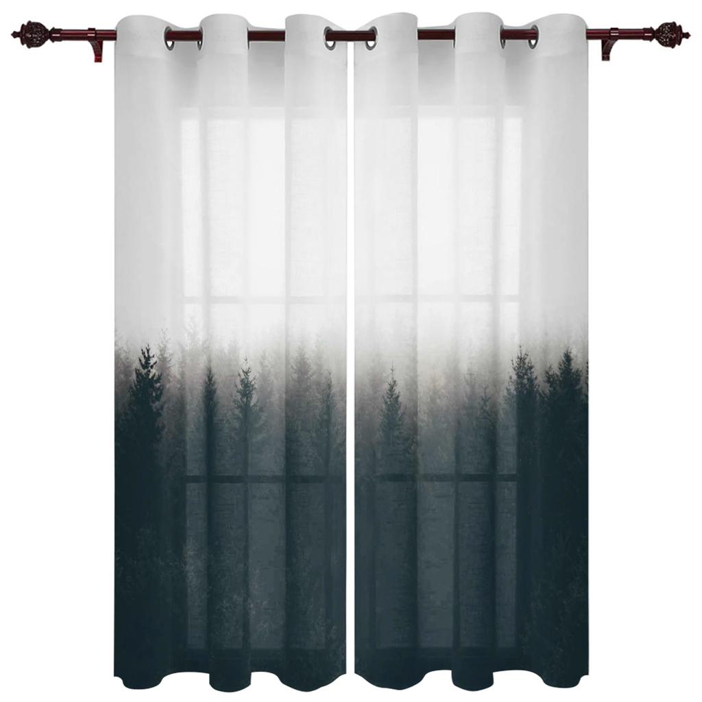 Borovicový les Sněhové vločky Okna Závěsy Obývací pokoj Luxusní dekorace Vánoční závěsy Ložnice Závěsy do kuchyně