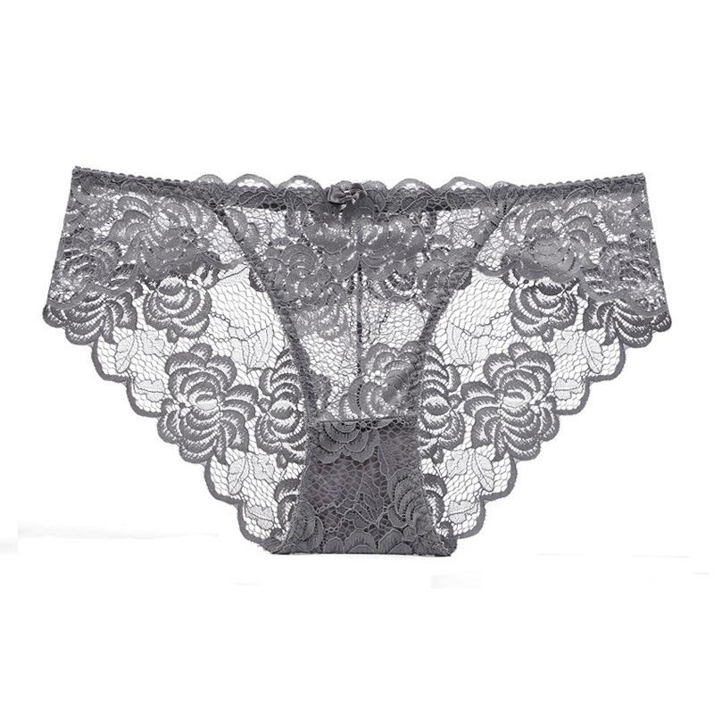 Sexy Underwear Ultra-thin Transparent Lace Oversized Women's Underwear Hip Lifting Low Waist Triangle Panties