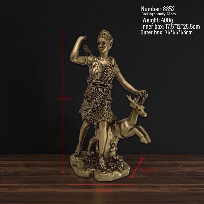Artemis Sculpture Ornament: Moon Goddess Retro Decoration