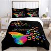 Colorful Flying Butterfly All Season Duvet Cover Comforter Bedding Set Soft Quilt Cover and Pillowcases SingleDoubleQueenKing