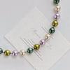 10Mm Autumn/Winter Morandi Color Mixed Color Tahitian Artificial Crystal Pearl Necklace Clavicle Chain