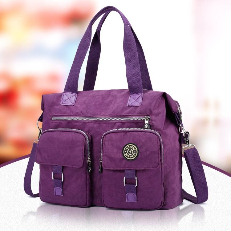 Women Crossbody Bag Minimalist Nylon Purse with Zipper Closure