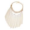 Beautiful Golden Coated Metal Fringe Head Chain Adjustable Hair Ornament For Formal Gatherings And Fashion Styling