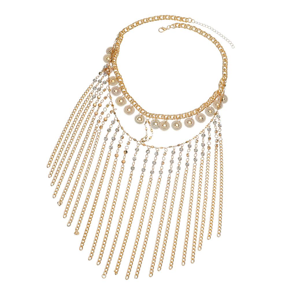 Beautiful Golden Coated Metal Fringe Head Chain Adjustable Hair Ornament For Formal Gatherings And Fashion Styling