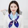 90*90cm Hijab Scarf Floral Pattern Neckerchief Simple Silk Square Scarf