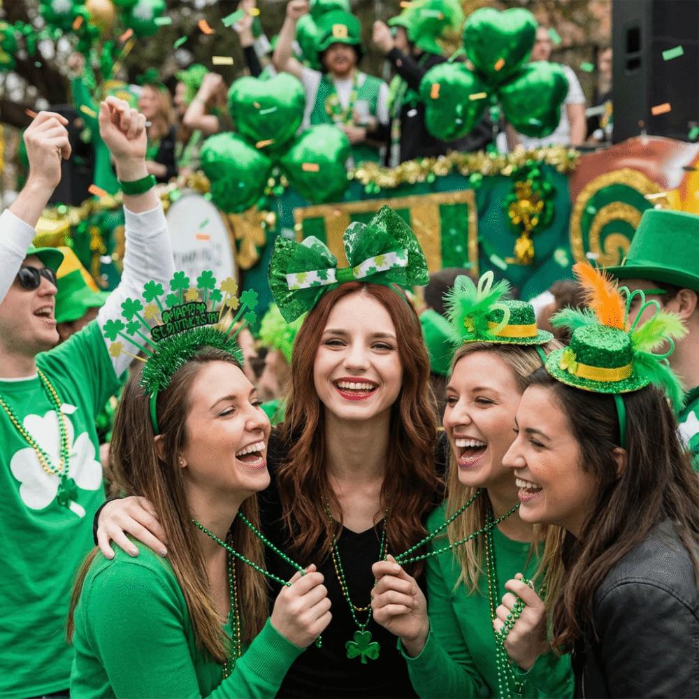Festive Style ST. Patricks Day Headband Shamrock Shape Portable Shamrock Headband Creative Hair Hoop Carnival Festival