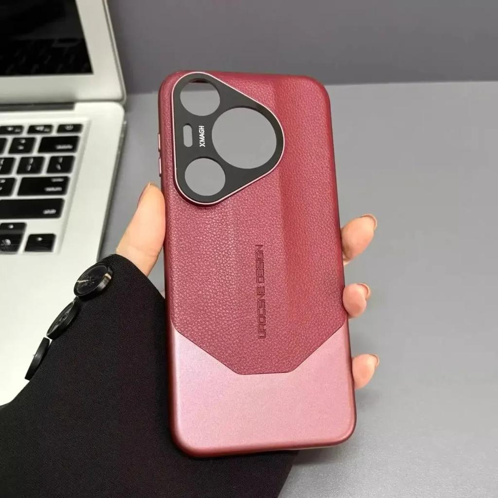 PU Leather Phone Case For Huawei Pura 80 70 Ultra 70Pro + Matte Splicing Plating Hard Shockproof Cover For Huawei Nova 14 13 12 Ultra