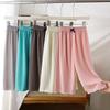 Girls' Ice Silk Draping Wide Leg Pants with Bow
