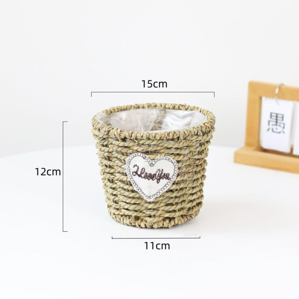 

Storage Straw Flower Pots Plant Fiber Flower Ornaments New Storage Baskets 5