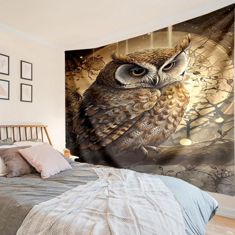 Mystical Forest Owl Tapestry Room Decoration Wall Hanging for Living Room Bedroom, dormitory, Birthday and Christmas gifts