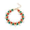 Imitation Pearl Christmas Beaded Bracelet Alloy Christmas Jewelry  Holiday Outfit Accessories