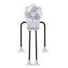 Ventilador de escritorio portátil recargable con luz LED y soporte de ventosa para hogar y oficina