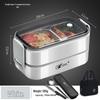 Bento Lunch Box a Doppio Strato in Acciaio Inossidabile, Contenitore Adatto al Microonde per Ufficio e Studenti