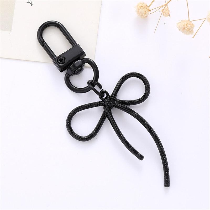 Fashion Bowknot Keyholders Lovely Bows Keychain Metal Keyrings Creative Bag Charm Handbag Charm for Women Girls