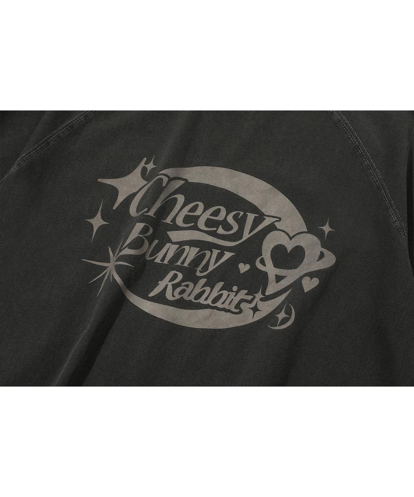 CPGN STUDIO Cheese Bunny Raglan Pigment Short Sleeve Tee Smoke Black
