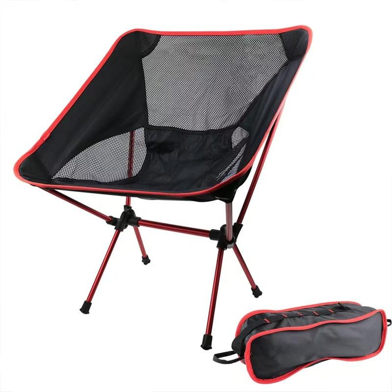 Přenosná venkovní skládací židle Lehká židle Moon Chair Síťovaná prodyšná zadní židle Pro kempování Grilování Rybaření Turistika
