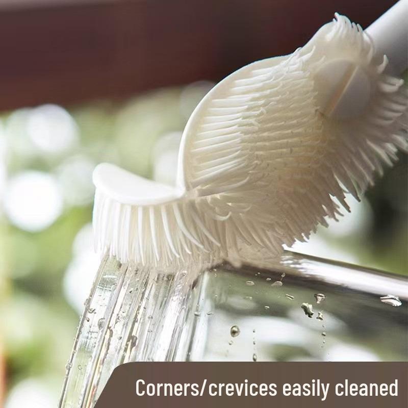 Long Handle Silicone Bend Brush for Dead Angle Cleaning - Multipurpose for Baby Bottles & Tea Stains