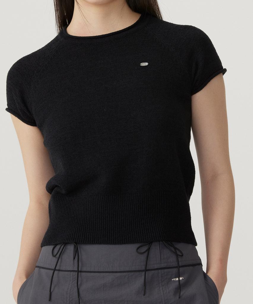 COVERNAT WOMAN Boucle Raglan Half Knit Black