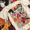 Camiseta Unisex de Manga Corta con Cuello Redondo, Estilo Holgado de Moda, Estampado de Anime Saint Seiya, Camisetas Casuales de Verano para Mujer y Hombre