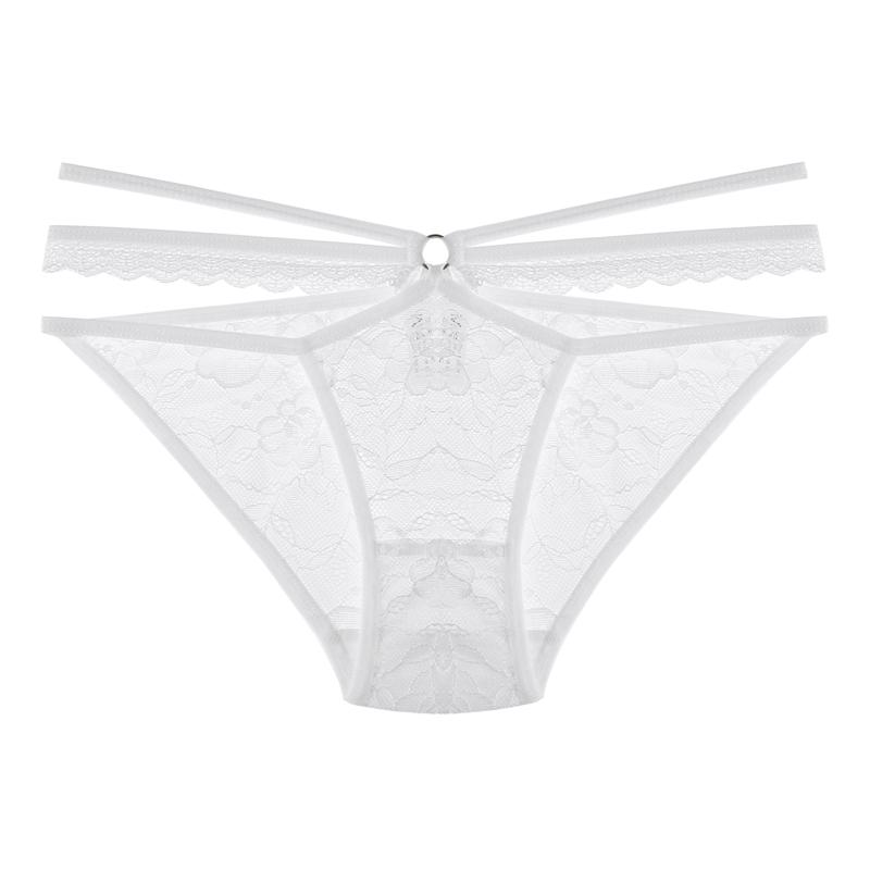 

Женское сексуальное женское белье стринги кружевные трусики женские с низкой талией перекрестные повязки прозрачное искушение нижнее белье комфортное интимное M белый