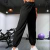 Loose Running and Fitness Pants Women's Side Pockets Outdoor Casual Sports Pants Ankle Tied Yoga Pants