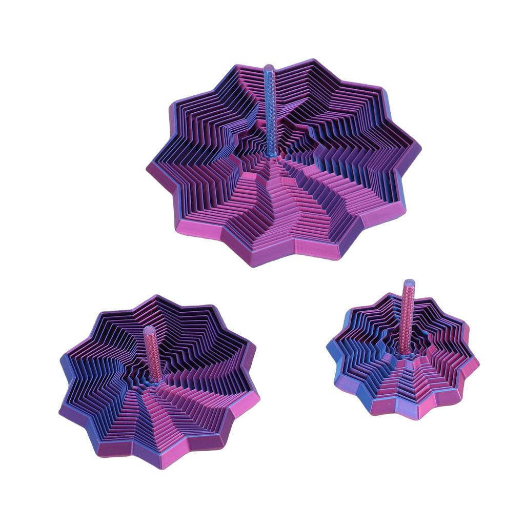 3 Stück 3D-gedruckte expandierende Sternenspielzeuge Polygonale Finger-Rotations-Sensorikspielzeuge mit Griff
